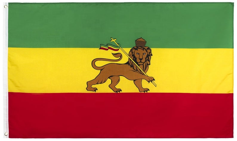 Judah Lion With A Rastafari Flag King Of Zion Logo Stock ...